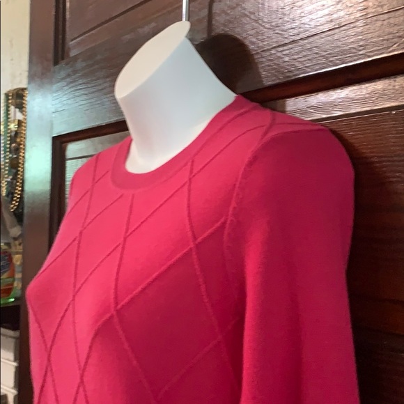 DRAPER JAMES Raspberry Argyle Merino Wool Sweater - Picture 7 of 15